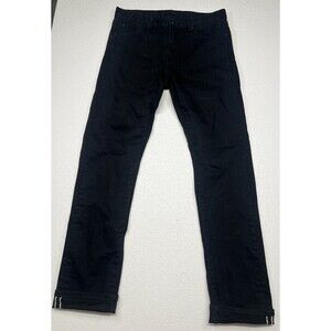 Uniqlo Jeans Mens 32x32 Black Selvedge Slim Straight Middle Rise Stretch Denim